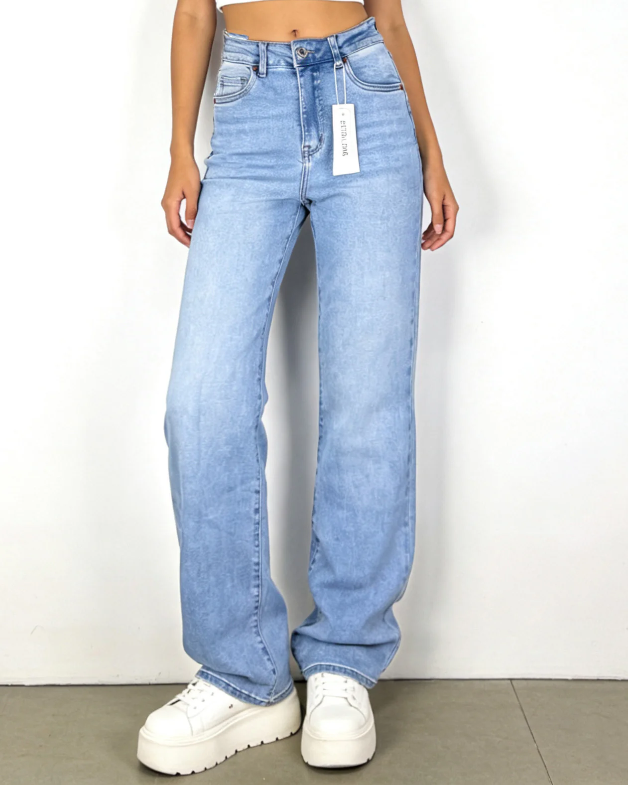 Stretch wide leg jeans